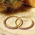 Roca de Piña – Purple Sofia Hoops – Amethyst stone