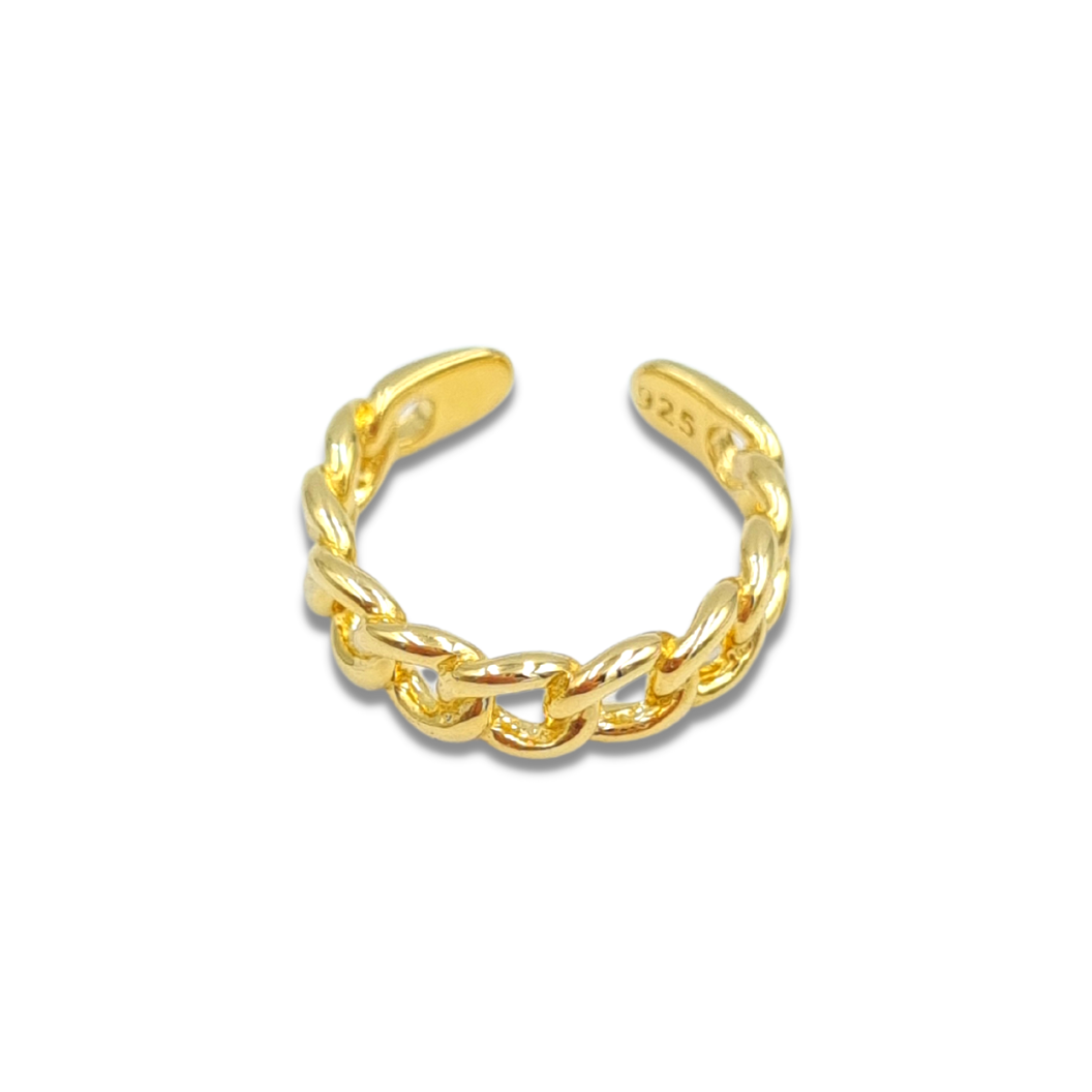 Vergulde zilveren earcuff gevlochten Tangled