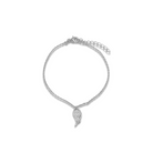 Roca de Piña-  Angel wing bracelet- rhodium plated 925 sterling silver- white zirconia - sparkle- festive