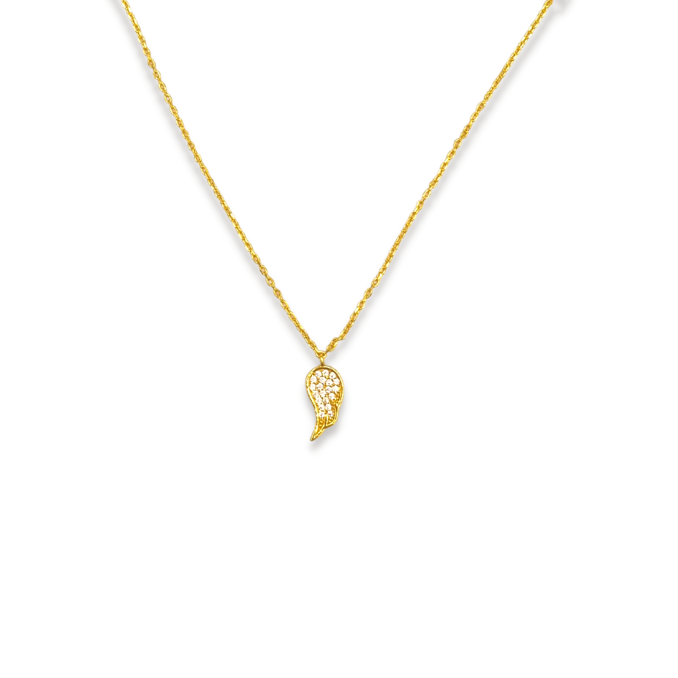 Roca de Piña- Angel wing necklace- goldplated 925 sterling silver - white zirconia- sparkle