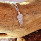 Roca de Piña-  Angel wing necklace- rhodium plated 925 sterling silver- white zirconia - sparkle- festive