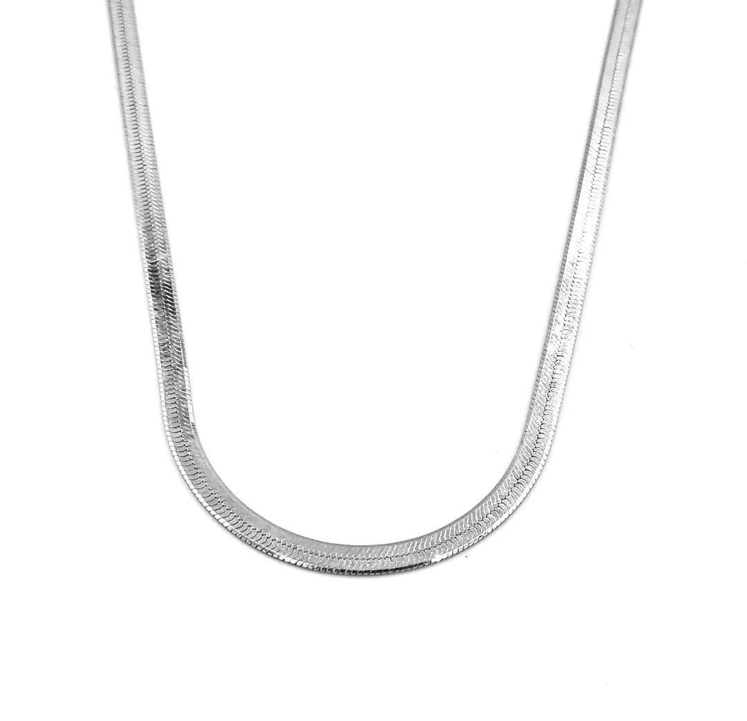 Roca de Piña - Herringbone necklace- rhodium plated 925 sterling silver