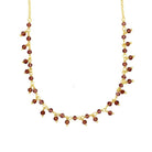 Roca de Piña- Burgundy Isadora necklace – Mozambique Garnet stone- goldplated 925 sterling silver