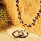 Roca de Piña- Isadora necklace - black spinel - rhodium plated 925 sterling silver