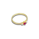 Roca de Piña - Mila nova ring - goldplated 925 sterling silver - ruby zirconia white pearls 