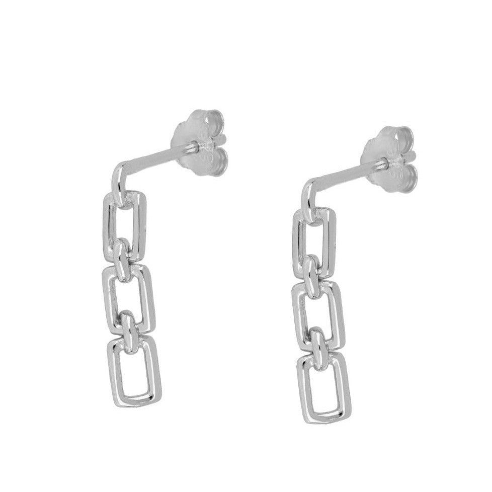 Roca de Piña- Little chain earrings - rhodium plated- 925 sterling silver