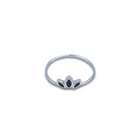 Roca de Piña - Black Crown Ring, rhodiumplated 925 sterling silver, black zirconia